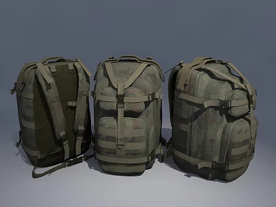 Tactical Military Camouflage Backpacks With Multiple Straps And Durable Design 3d model