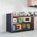Modern Tall Kitchen Side Cabinet With Large Storage Capacity For Different Small Kitchen Appliances