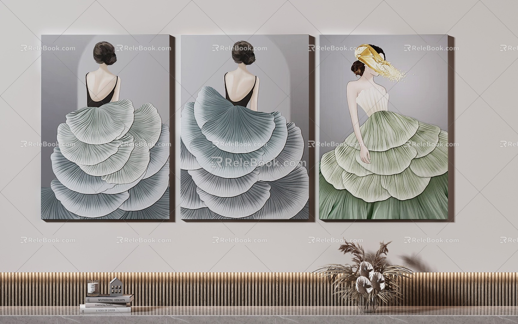 modern figure painting decorative painting 3d model