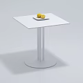 White Square Coffee Table With Plate And Lemons On Top 3d model