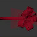 Red Headband With Large Bow And Tulle Decorations On Gray Background