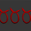 Three Shiny Red Bowties Displayed On Dark Background With Reflections