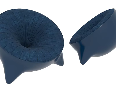 Modern Blue Pleated Bean Bag Chair For Comfortable Home Living Room Relaxation 3d model
