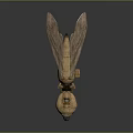 Intricate Mechanical Insect Sculpture Featuring Textured Body Transparent Wings And Yellow Ocular Component
