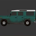 Green Body White Roof Classic Off Road SUV with Rugged Exterior Design