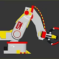 FANUC Industrial Robot Arm With Red Yellow Gray Mechanical Structure And Gripper