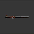 Vintage Pistol with Wooden Grip Engraved Metal Barrel and Classic Design Details