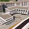 Modern Multi story Building Complex With Greenery Trees Lawn And White Exterior Layout