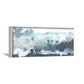 Modern Abstract Painting Hanging On Gray Textured Wall With Contemporary Design