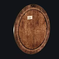 Vintage Oval Wooden Framed Panels With Black And Labeled Wooden Surfaces