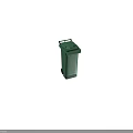 Public Green Trash Bin With Lid And Wheels For Outdoor Public Facility Use