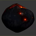 Lava Stone Material With Glowing Red Luminous Surface For Decorative Decoration 3d model