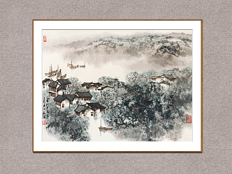 Chinese Landscape Painting Song Wenzhi Taihu Light 3d model