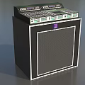 Electronic Audio Equipment With Green Control Panel Display Knobs And Speaker Grill