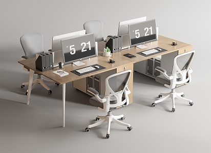 Modern Office Desk and Chair Office Desk and Chair Staff Station Computer Desk and Chair 3d model