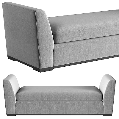 Elegant Modern Gray Sofa Bench With Soft Cushioned Seat And Upholstered Backrest Design 3d model