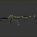 Modern Tactical Assault Rifle With Picatinny Rail Long Barrel And Detachable Magazine