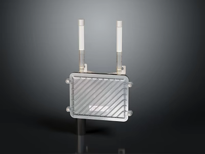 Industrial Wireless Communication Device With Two Antennas And Rugged Metal Enclosure 3d model