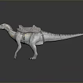 Futuristic Dinosaur Model With Intricate Saddle And Mechanical Design Elements 3d model