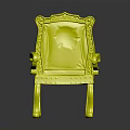 Luxurious Purple Leather Accent Chair With Gold Carved Details And Curved Legs Design