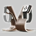 Two Smartwatches with Gray Mesh Straps on Wooden Charging Stand