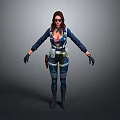 Man In Blue Work Uniform With Utility Belt And Gloves 3D Model Standing Pose