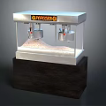 Commercial Popcorn Machine With Double Stirring Units Transparent Display Window And Wooden Base