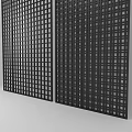 Modern Room Divider Design With Grid Pattern And Black Finish 3d model
