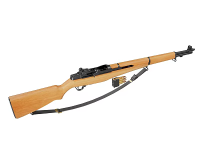 Vintage Bolt Action Rifle With Wooden Stock And Metal Barrel Design 3d model