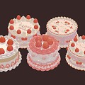 cake fruit cake cream cake birthday cake 3d model