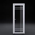 White Hinged Door with Glass Panel and Grid Pattern for Modern Home Interior