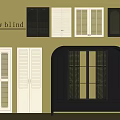 Various Styles of Window Blinds in Different Colors for Home Interior Design