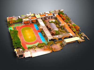 Modern School University Campus Playground 3d model