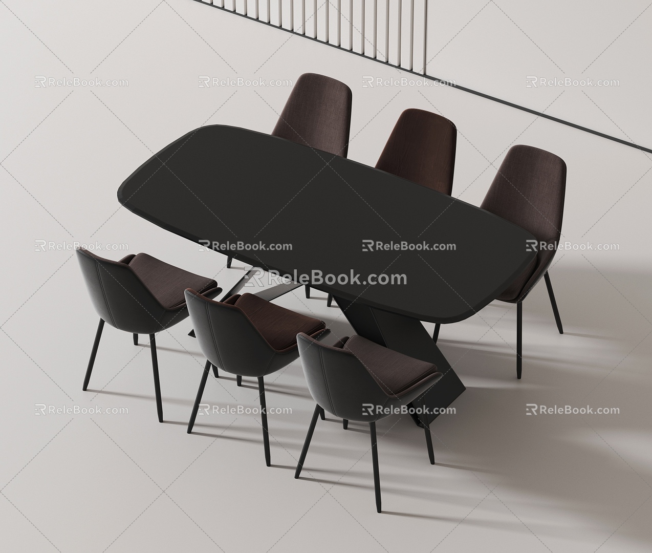 Modern Dining Table and Chair 3d model