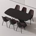 Modern Dining Table and Chair 3d model