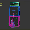 Marshall Stacked Electronic Audio Amplifiers With Electric Guitar And Black Design