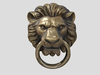 Lion's Door Buckle Lion's Head Metal Lion's Head Knocker Door Bolt Ancient Door Ringer Copper Door Handle Low Face Number Low Mold Simple Mold Movie and TV Grade Super Realistic 3d model