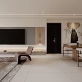 Modern Open Concept Living And Dining Room Interior With Sofa Dining Table And Plants