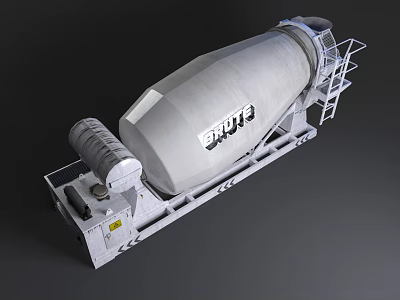SHUFE Concrete Mixer Truck With Large Mixing Drum And Metal Ladder Equipment 3d model