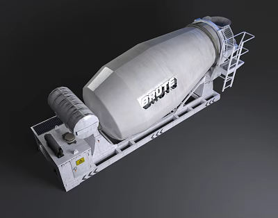 SHUFE Concrete Mixer Truck With Large Mixing Drum And Metal Ladder Equipment 3d model