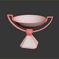 Silver Metal Decorative Furniture Stand With Polygonal Base And Handles