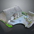 Traditional Stone Cottage Featuring Slate Roof Multiple Windows Courtyard And Green Grass Area