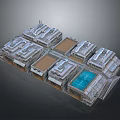 Modern Residential Building Complex With Multiple Units Swimming Pool Courtyards And Roof Structures