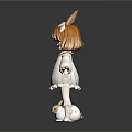 Modern game character cartoon rabbit 3d model