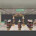 Modern Clothing Store Interior With Display Racks Shelves And Bright Lighting