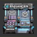 Futuristic Mecha Tech Computer Enhancer With Subwave Control Panel And Neon Lights 3d model
