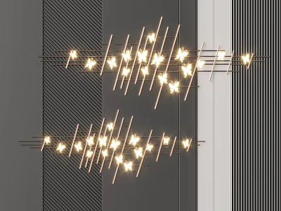 Elegant Modern Wall Decor With Linear Illuminated Design For Luxury Home Interior 3d model