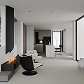 Modern Loft Living Room With High Ceiling Large Windows And Minimalist Furniture