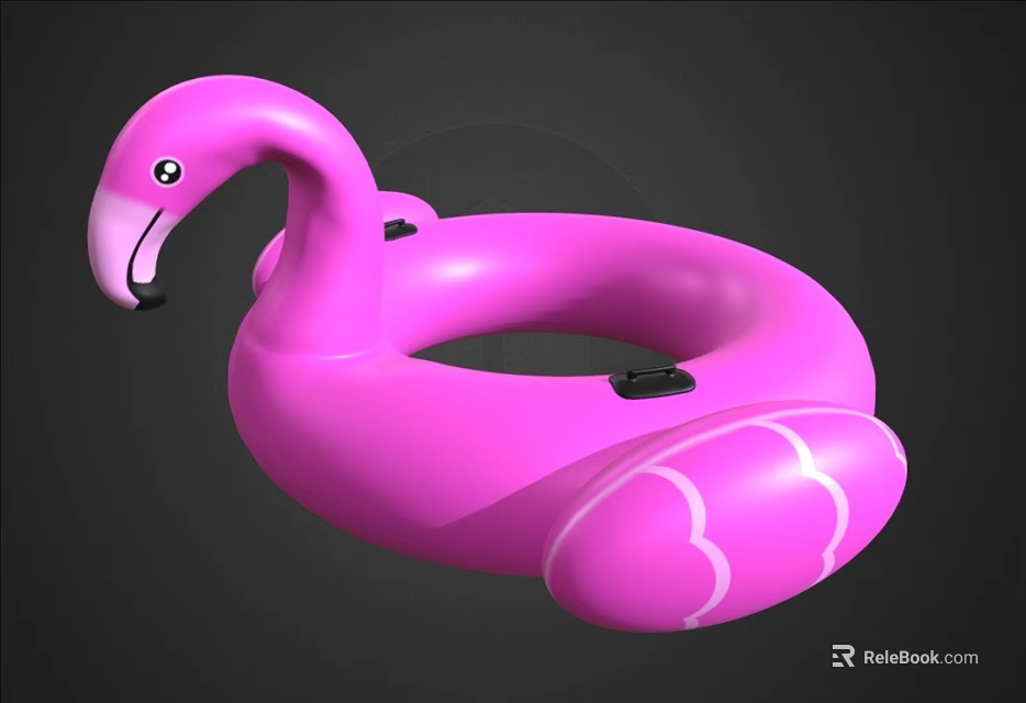Pink Flamingo Shaped Inflatable Swimming Ring with Safe Design for Summer Water Activities 3d model 
