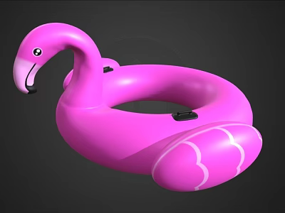 Pink Flamingo Shaped Inflatable Swimming Ring with Safe Design for Summer Water Activities 3d model